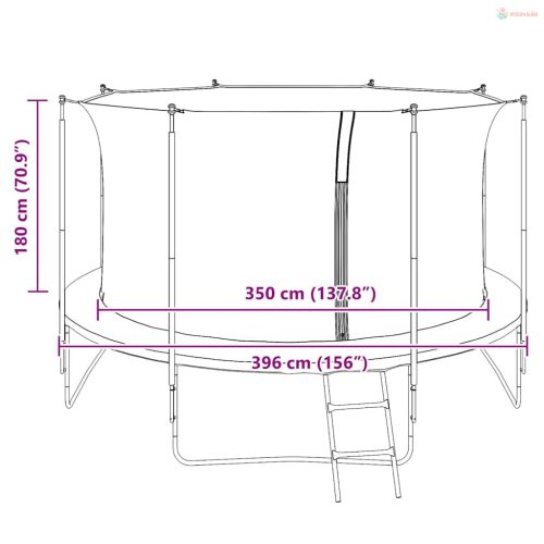 Védőháló kerek trambulinhoz 3,96 m
