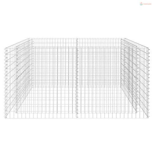 Ezüstszínű acél gabion magaságyás 180 x 90 x 100 cm