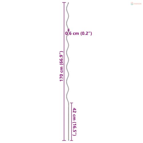 20 db spirál alakú horganyzott acél növény támaszték 170 cm