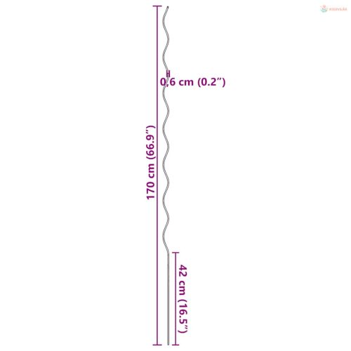 5 db spirál alakú horganyzott acél növény támaszték 170 cm