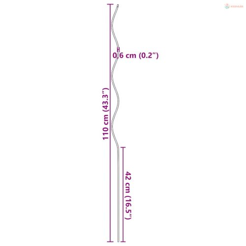 5 db spirál alakú horganyzott acél növény támaszték 110 cm