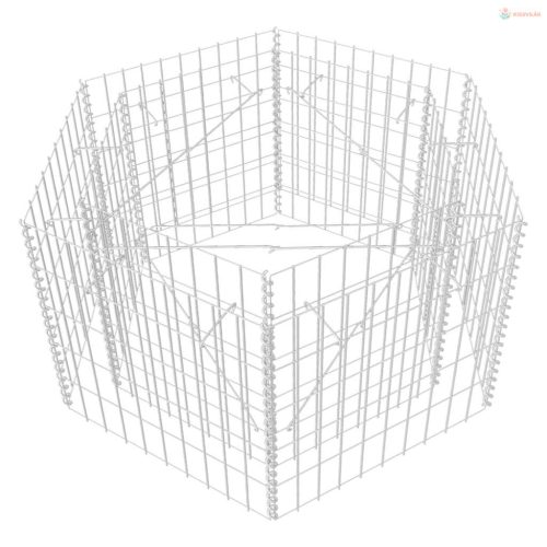 Hatszögletű gabion magaságyás 100 x 90 x 50 cm