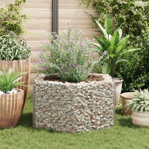 Hatszögletű gabion magaságyás 100 x 90 x 50 cm