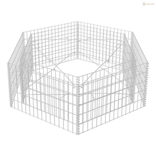 Hatszögletű gabion magaságyás 160 x 140 x 50 cm