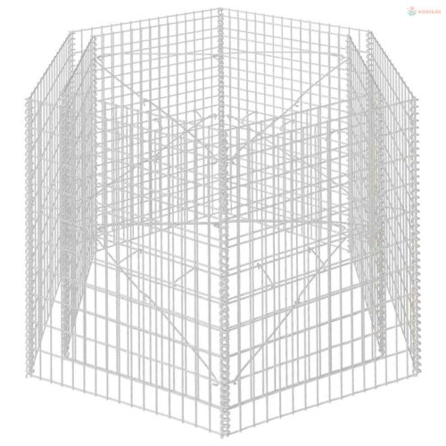 Hatszögletű gabion magaságyás 160 x 140 x 100 cm