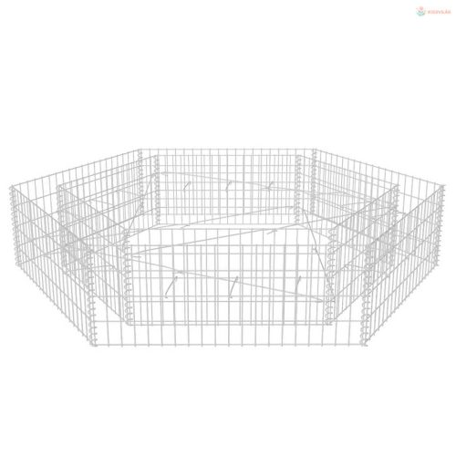 Hatszögletű gabion magaságyás 200 x 173 x 40 cm