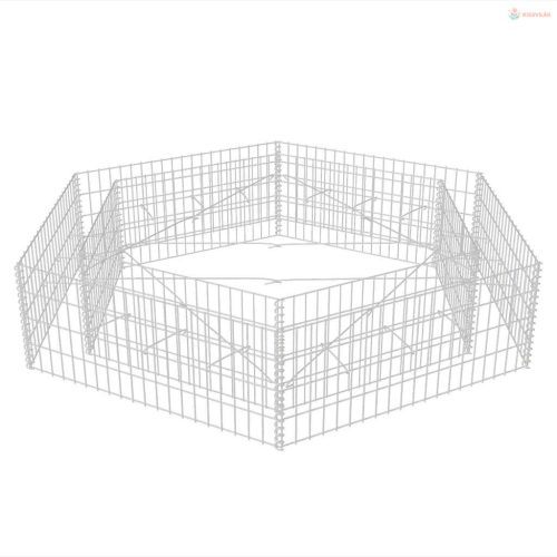 Hatszögletű gabion magaságyás 200 x 173 x 40 cm