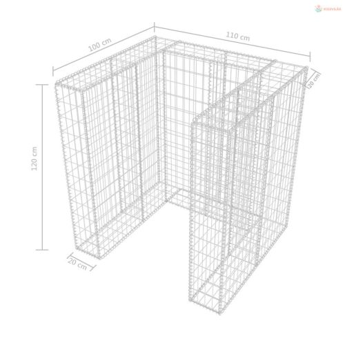 Acél gabion 1 db gurulós kukához 110 x 100 x 120 cm