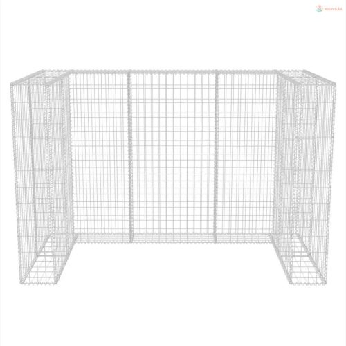 Acél gabion 2 db gurulós kukához 180 x 100 x 120 cm