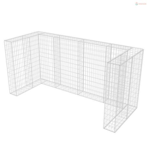 Acél gabion 3 db gurulós kukához 250 x 100 x 120 cm