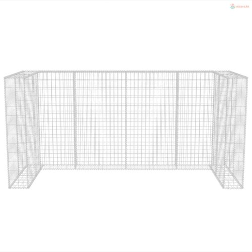 Acél gabion 3 db gurulós kukához 250 x 100 x 120 cm