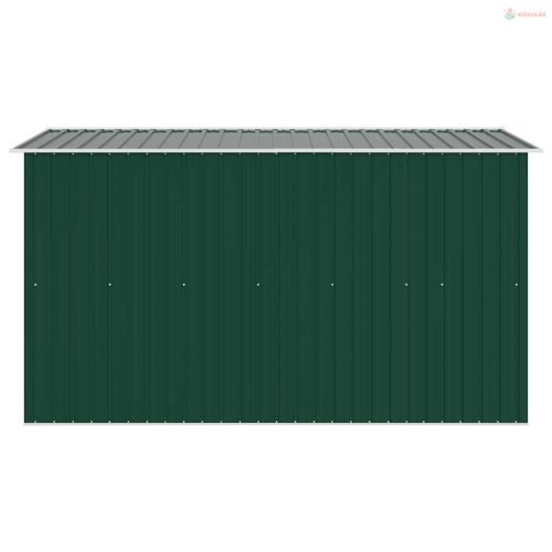 Zöld fém kerti fészer 257 x 298 x 178 cm