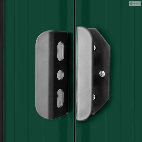 Zöld fém kerti fészer 257 x 298 x 178 cm