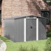 Szürke fém kerti fészer 257 x 298 x 178 cm