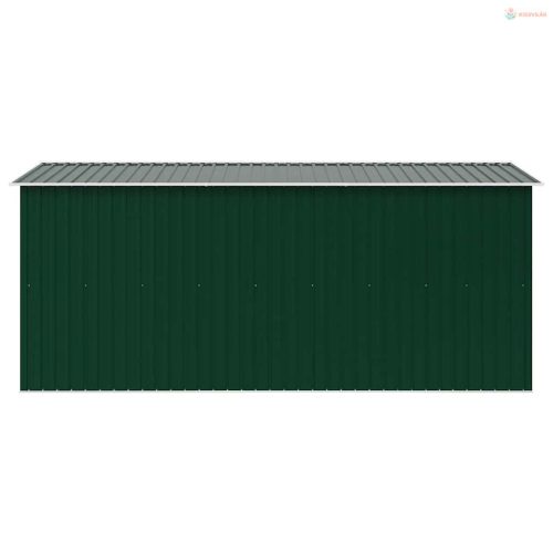 Zöld fém kerti fészer 257 x 392 x 181 cm