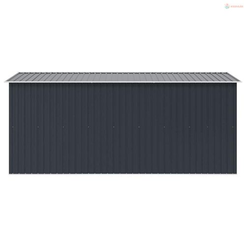 Antracitszürke fém kerti fészer 257 x 392 x 181 cm