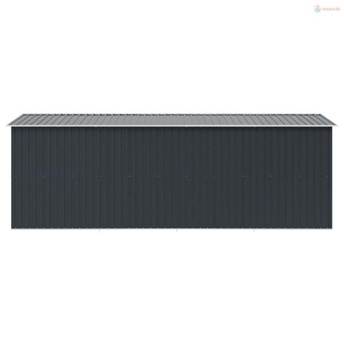 Antracitszürke fém kerti fészer 257 x 489 x 181 cm