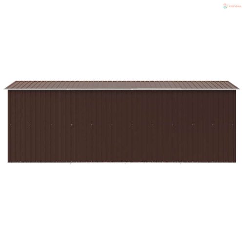 Barna fém kerti fészer 257 x 489 x 181 cm