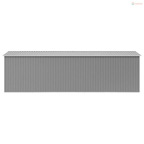 Szürke fém kerti fészer 257 x 580 x 181 cm