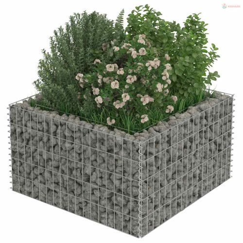Horganyzott acél gabion magaságyás 90 x 90 x 50 cm