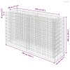 Horganyzott acél gabion magaságyás 180 x 50 x 100 cm