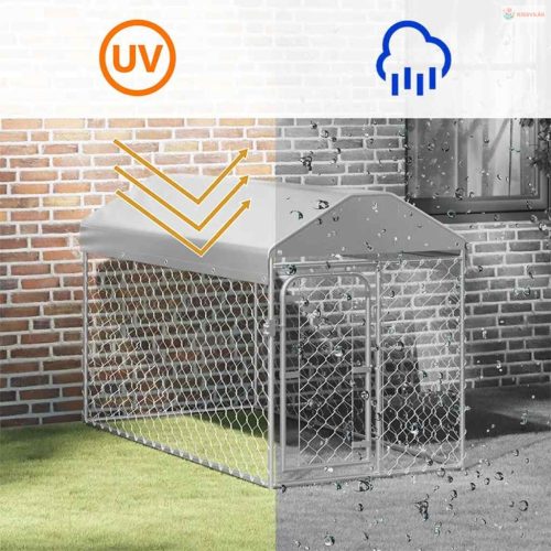 Kültéri kutyakennel tetővel 200 x 100 x 125 cm