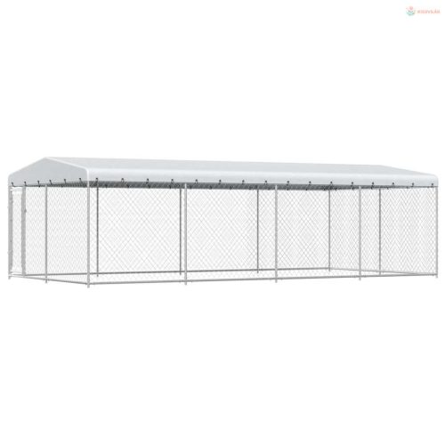Kültéri kutyakennel tetővel 7,6 x 3,8 x 2,3 m