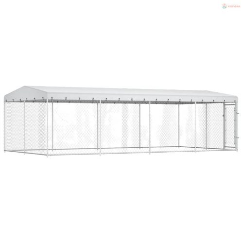 Kültéri kutyakennel tetővel 7,6 x 3,8 x 2,3 m