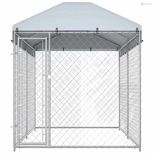 Kültéri kutyakennel ponyvatetővel 382 x 192 x 225 cm