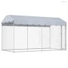 Kültéri kutyakennel ponyvatetővel 382 x 192 x 225 cm
