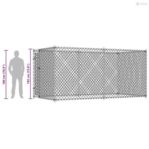 Kültéri kutyakennel 382 x 192 x 185 cm