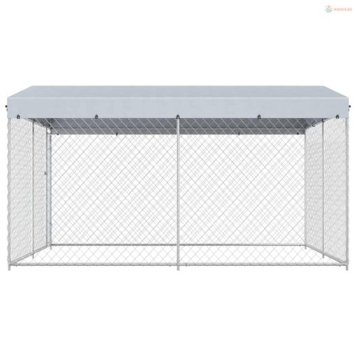 Kültéri kutyakennel tetővel 382 x 382 x 225 cm