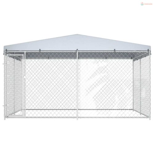 Kültéri kutyakennel tetővel 382 x 382 x 225 cm