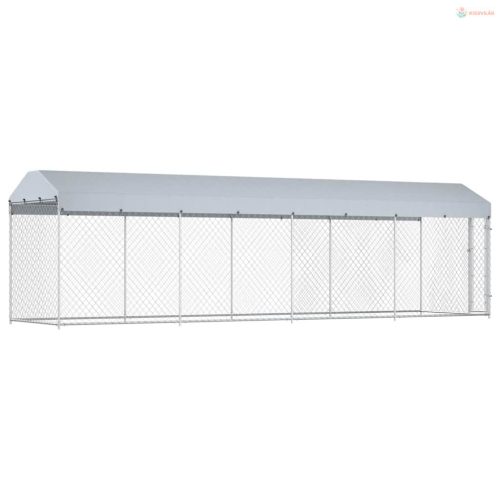 Kültéri kutyakennel tetővel 760 x 190 x 225 cm