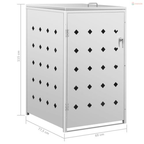 Rozsdamentes acél keret gurítható szemeteskukához 240 liter