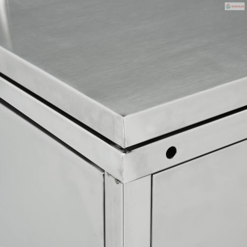 Rozsdamentes acél tároló három gurulós szemeteskukához 240 L