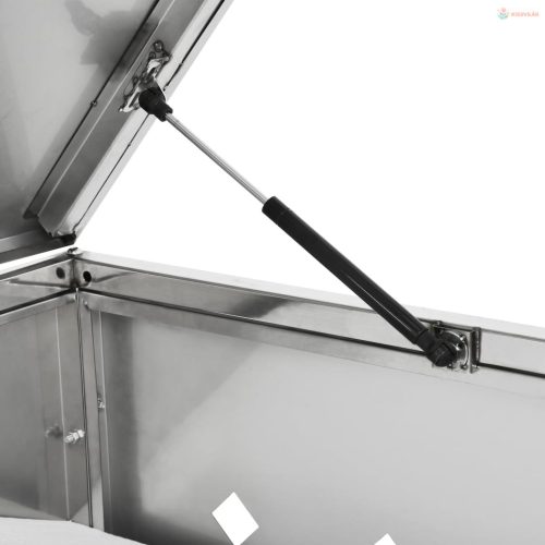 Rozsdamentes acél tároló három gurulós szemeteskukához 240 L