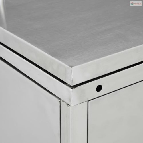 Rozsdamentes acéltároló négy gurítható szemeteskukához 240 L