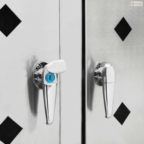 Rozsdamentes acéltároló négy gurítható szemeteskukához 240 L