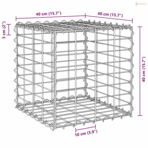 Kocka alakú acélhuzal gabion magaságyás 40 x 40 x 40 cm