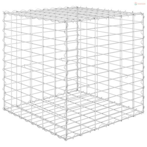 Kocka alakú acélhuzal gabion magaságyás 60 x 60 x 60 cm