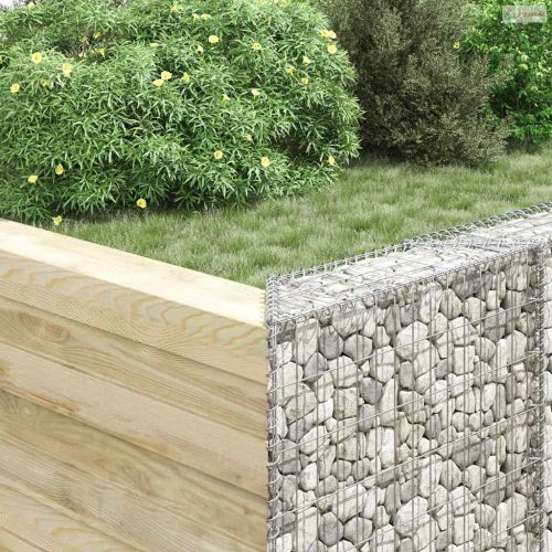 Trapéz alakú horganyzott acél gabion magaságyás 80x20x100 cm