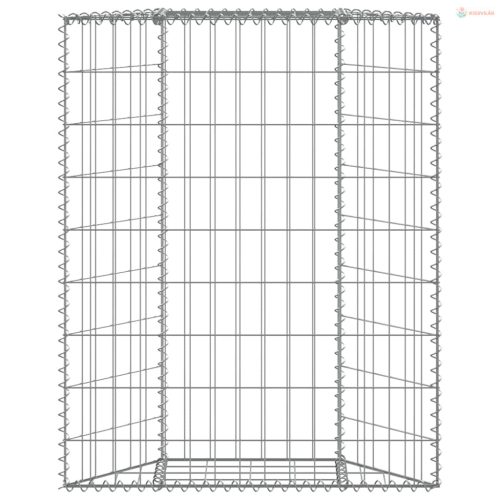 Trapéz alakú horganyzott acél gabion magaságyás 80x20x100 cm