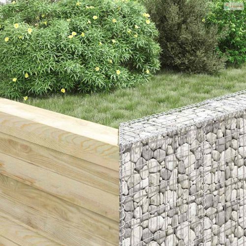 Trapéz alakú horganyzott acél gabion magaságyás 100x20x100 cm