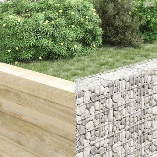 Trapéz alakú horganyzott acél gabion magaságyás 150x20x100 cm