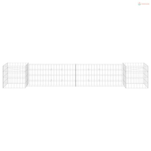 H alakú acéldrót virágtartó gabion 260 x 40 x 40 cm