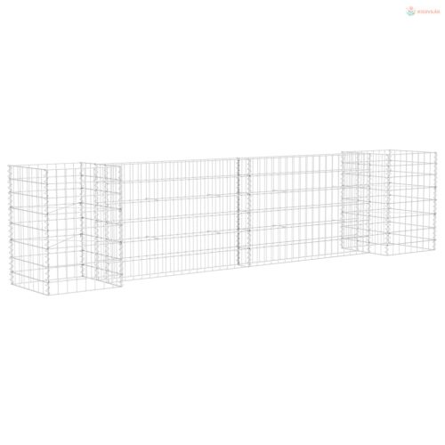 H alakú acéldrót virágtartó gabion 260 x 40 x 60 cm