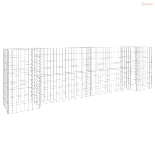 H alakú acéldrót virágtartó gabion 260 x 40 x 80 cm
