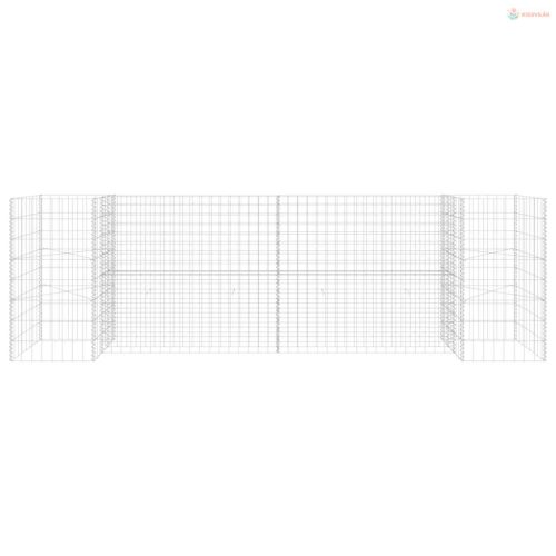 H alakú acéldrót virágtartó gabion 260 x 40 x 80 cm