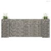 H alakú acéldrót virágtartó gabion 260 x 40 x 100 cm